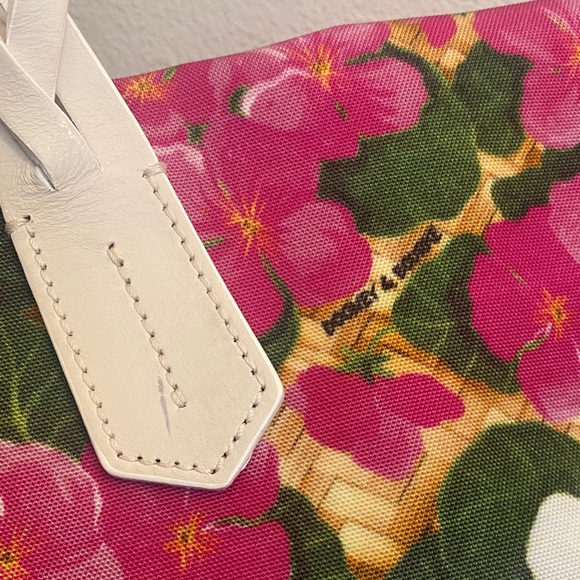 Dooney & Bourke Large Leisure Shopper Pink Floral Tote w/White Braided Handles - Picture 3 of 15